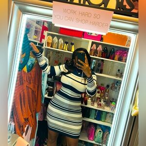 Striped Long Sleeve Bodycon Dress